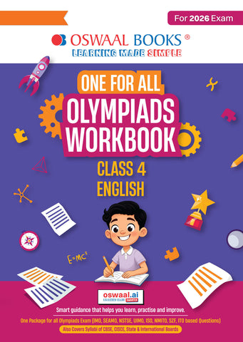 One For All Olympiads Workbook Class 4 English | Questions for SOF IEO & Other Olympiad Exams 2026 | With Sample Practice Papers & Oswaal.AI