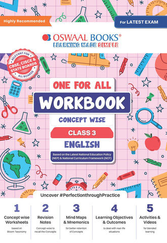 Oswaal One for All Workbook with Practice Worksheets Class 3 – English | As per NEP & NCF (NCERT) | Useful for CBSE & ICSE | Build Confident Reading, Writing & Expression