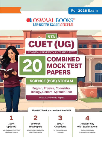 Oswaal NTA CUET(UG) 20 Combined Mock Test Papers Science PCB For 2026 Exam