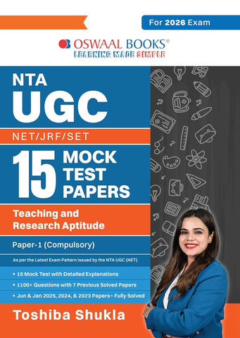 Oswaal NTA UGC NET / JRF / SET Paper-1|15 Mock Test Papers| Teaching & Research Aptitude (Compulsory)| (For 2026 Exam)