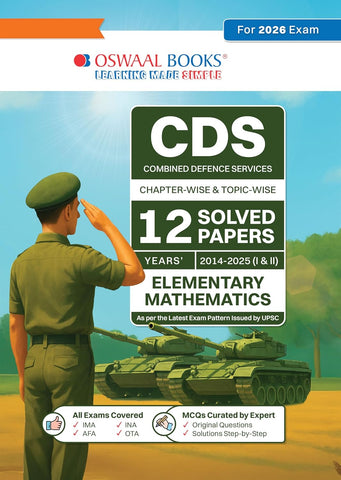 Oswaal CDS Chapter-wise & Topic-wise 12 Years' Solved Papers 2014-2025 (I &II) | - Mathematics