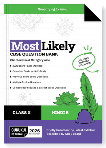 Gurukul By Oswal Hindi B Most Likely Question Bank : CBSE Class 10 for 2025 Exam