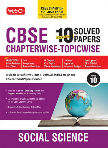 CBSE 10 Years (2025-2016) Chapterwise Topicwise Solved Papers Class 10 Social-Science Book – CBSE Champion For 2026 Exam | Video Solution of PYQs (Based on Latest Pattern)