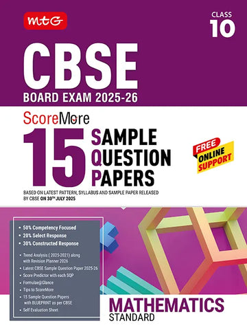 CBSE ScoreMore 15 Sample Question Papers Class 10 Mathematics Standard Book For 2026 Board Exam