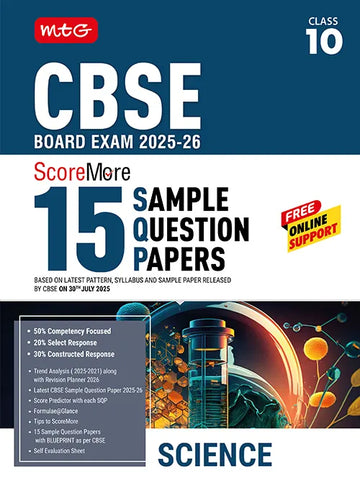 CBSE ScoreMore 15 Sample Question Papers Class 10 Science Book For 2026 Board Exam