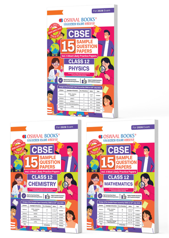 CBSE Sample Question Papers Class 12 Physics, Chemistry & Biology (Set of 3 Books) (For Board Exams 2026)