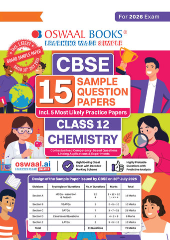 CBSE 15 Sample Question Papers Class 12 Mathematics for 2026 Board Exam (As per CBSE Sample Question Paper issued on 30 July 2025), recommended by 2025 CBSE Toppers with Chapter wise Highly Probable Questions
