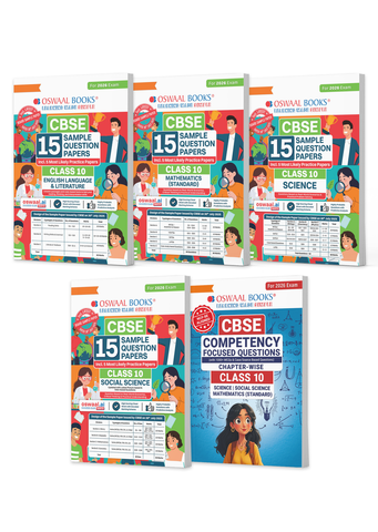 CBSE 15 Sample Question Papers + 10 Years' Solved Papers English, Maths Standard, Science, Social Science For Class 10 | Chapterwise & Topicwise Solved Papers | Concept Notes, (Set of 5) For 2026 Board Exams